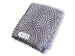 Copertina lavorata a maglia neonato 75x100cm Grey/White Melange 1960115